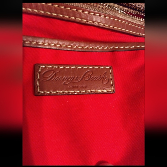 Dooney and Bourke Ostrich Small Zip Crossbody Signature Leather Collection Purse - Picture 9 of 12